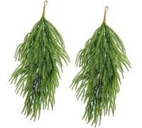Couronne de pin réaliste avec branches pliables pour intérieur ou extérieur Décoration murale de Noël Cheminées à suspendre