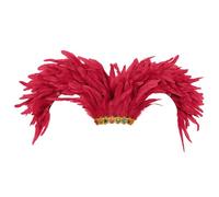 Couronne de plumes avec décoration en pierre précieuse - Couronne à plumes grand format pour carnaval, bal masqué, spectacle sur scène et cosplay
