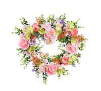 Couronne de porte artificielle en forme de cœur pour maison, mariage, Saint-Valentin, cadeau pour cimetière
