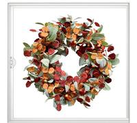 Couronne de porte - Couronne de porte d'automne - Guirlande de baies orange - Décoration d'automne pour l'intérieur et l'extérieur - Entrée - Fenêtre - Armoire - Ferme