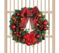 Couronne de porte de Noël, cônes de pin, couronnes d'hiver pour décoration de portes , couronnes d'hiver de 40 cm/15,75 pouces pour D