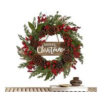 Couronne de Porte de Noël | Décoration d'hiver avec Feuilles d', Couronne de Noël Artificielle, 50 cm, Collection de Noël multifonctionnelle pour Portes, porches, Murs