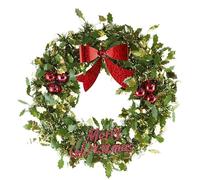 Couronne de Porte de Noël Vert/Or 21 cm - Couronne de Houx d'intérieur avec nœuds décoratifs, Couronne de Vacances de Noël pour Mur de Porte, couronnes de guirlandes pour Usage intérieur