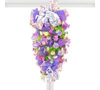 Couronne de porte de Pâques, couronne de larmes, couronne de larmes, couronne de fête des mères, couronne artificielle suspendue, couronne de décoration de Pâques, guirlande murale de bienvenue pour