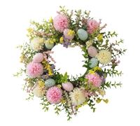 Couronne de porte de printemps - Guirlande de marguerites aux œufs colorés | Couronne artificielle de pâques et d'été, 15.75 pouces, pour maison, porche, fenêtre, mur, vacances, fête de mariage,