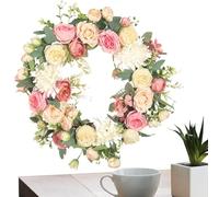 Couronne de porte du jour de la Saint in | Couronnes de Saint-in pour porte d'entrée, couronne de porte de fleurs artificielles de forme ronde pour les jours fériés, couronne artificielle florale