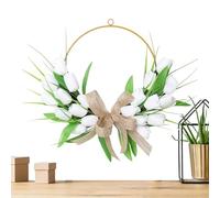 Couronne de porte | Fleurs artificielles Décoration printanière - Couronnes de porte d'entrée extérieures, pour la maison, le porche, la fenêtre, la Saint-Valentin, Pâques, les mariages, les