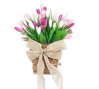 Couronne de Porte,Fleurs artificielles réalistes 35,6 cm,Couronne de Fleurs décoration printanière - pour Jardin Extérieur Intérieur Patio Porche Mur Entrée Table Saisonnier Fêtes