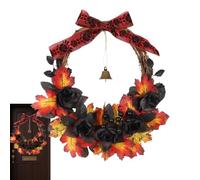 Couronne de Porte Halloween,Guirlande De Fenêtre pour Fêtes | 40 cm Couronne Érable Baies Décor Foyer Hiver Intérieur Fenêtre Porte Extérieur Fête