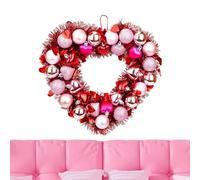 Couronne De Porte Pour La Saint-Valentin - Décoration De Festival De Mariage Romantique, Couronne En Forme De Cœur Avec Lumières LED | Conception À Double Couche, Décorations De Boule Pour Mur, Chemin