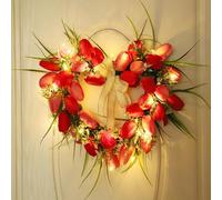 Couronne de Porte pour Saint-Valentin,Décoration de Saison Romantique Style Campagnard - Couronne Florale Décorative pour l'Extérieur - pour Mur Fenêtre Cuisine Intérieur Extérieur Mariage