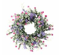 Couronne de porte toute l'année pour l'extérieur, printemps, été, couronne de fleurs sauvages, décoration polyvalente - Couronne de printemps multicolore - Couronne de porte pour printemps, intérieur,