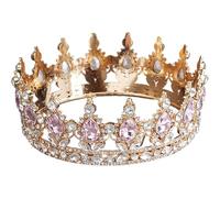 Couronne de princesse, diadème d'anniversaire en strass, couronne de mariage en or pour femmes mariées, accessoires cheveux, diadème d'anniversaire