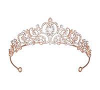 Couronne de princesse élégante en cristal pour femme - Strass élégants - Décoration de couronne de reine - Pour mariages, bals, défilés, fêtes d'anniversaire, 5*4*1, Plastique, Pas de gemme