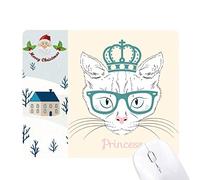 couronne de princesse sunglass chat blanc cadeau de noël maison tapis de souris