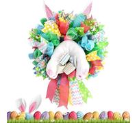 Couronne De Printemps - 1 Couronne De Lapin De Pâques, Décoration De Mur Et De Porte, Guirlande Extérieure Artificielle Printemps-été | pour Porte D'entrée, Salon, Chambre À Coucher, Cuisine, Entrée,