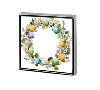 Couronne de printemps de Pâques avec fleurs, œufs verts, broches et épingles unisexes carrées légères pour vêtements, châle, chapeau