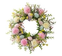 Couronne De Printemps - Marguerites Aux Œufs Colorées De 15,75 Pouces | Couronne En Soie PP - Guirlande De Printemps Artificielle Avec Œufs De Pâques Et Marguerites Pour Décoration Murale De Porche De