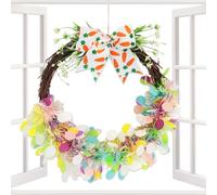 Couronne de Printemps,Rustique Faite Main Résistante aux Intempéries,Couronnes d'Œufs de Pâques | pour Porte d'Entrée, Salon, Jardin, Véranda et Décoration d'Intérieur