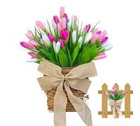 Couronne de printemps - Rustique réaliste avec une grosette en osier | Couronnes en osier pour porte d'entrée - Intérieur Extérieur Arbre Maison Bond Saison Vacances Fête
