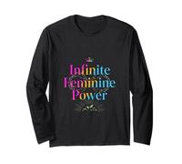 Couronne de Puissance féminine Infinie - Typographie Florale Manche Longue