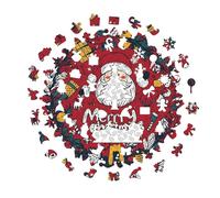 Couronne de puzzle festive - Jeu en bois de vacances pour offrir | Puzzle sur le thème de Noël avec œuvres d'art saisonnières, casse-tête familial, jouet décoratif pour femmes, adolescents, garçons et