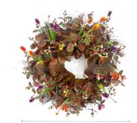Couronne de récolte avec feuilles d'argent réalistes conçue pour une utilisation en intérieur et en extérieur pendant les mois d'automne et d'été