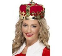 COURONNE DE REINE DOR?E AVEC TISSUS ROUGE G