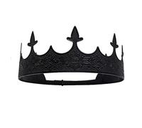 Couronne de roi royal d'or et couronnes de prince diadèmes ronds complets pour la fête d'anniversaire Cosplay Halloween cadeaux casque médiéval pour hommes/femmes Costume et accessoires de Cosplay