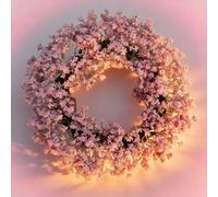 Couronne de Saint-Valentin artificielle avec fleurs roses pour porte d'entrée, couronne de printemps pour fenêtre de maison, intérieur et extérieur, Saint-Valentin, anniversaire de mariage (A)