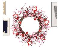 Couronne de Saint Valentin - Couronne de porte artificielle florale, guirlandes de vacances avec cœur mignon | Porte d'entrée Cercle floral | Fleur de vigne suspendue pour la collection en famille