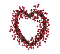 Couronne de Saint-Valentin en Baies Rouges, Forme Cœur, Décor Mur | Écume et Rotin, Style Élégant et Charmant, pour Fenêtre, Maison, Photo-booth