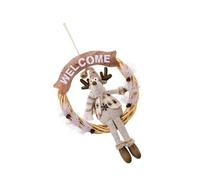 Couronne de saison de festival à suspendre Père Noël/bonhomme de neige/cerf Décoration de Noël pour intérieur ou extérieur