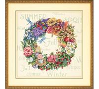 Couronne de saison Wreath of all Seasons Kit complet de point de croix sans cadre