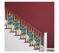 Couronne de sapin de Noël à l'envers avec grand nœud décoratif, décoration festive en PVC et tissu pour escaliers, couloir (B)