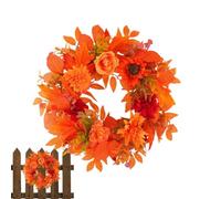 Couronne de Thanksgiving Feuilles d'Érable Guirlande Décorative 50cm