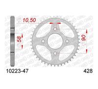 Couronne De Transmission Afam Pour Moto Daelim 125 Roadwin 2004 À 2013 Neuf