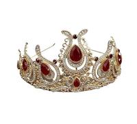 Couronne De Tulipes Marocaines Couleur Or, Diadèmes En Cristal Arabe, Accessoires For Cheveux De Mariage Turc Délicat Confortable(NVSLL335red)