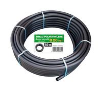 Couronne de tuyau d'arrosage enterré - PE BD - 6 bars - Ø20 mm - 50 m - Noir - Résistant aux UV - Installation facile