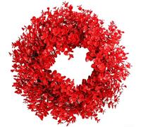 Couronne de vacances en plastique fabriquée à la main pour décoration murale et de porte, conçue pour ajouter un style saisonnier classique et une atmosphère festive à divers environnements (couronne