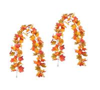 Couronne de Vigne d ' érables artificiels réalistes, Conception Flexible et Portable pour l ' intérieur et l ' extérieur, décorations de Vacances, Fausse Couronne de Feuillage d ' Automne Flexible