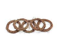 Couronne de vigne en rotin à suspendre pour mariage, Noël, fête - Décoration de maison (25 cm) Lot de 5