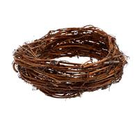 Couronne de Vigne Naturelle Ronde en Rotin Marron pour Décoration | Base Modelable, Décoration Suspendue Rustique, pour Fenêtres, Rampes et Ateliers Créatifs Toute L'année