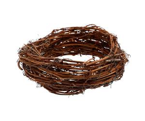 Couronne de Vigne Naturelle Ronde en Rotin Marron pour Décoration | Base Modelable, Décoration Suspendue Rustique, pour Fenêtres, Rampes et Ateliers Créatifs Toute L'année