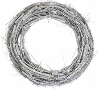 Couronne décorative Ø50cm Blanc branches d'orme & vignes Couronne de porte Couronne murale Couronne de table Décoration en bois