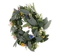 Couronne Décorative Artificielle Eucalyptus Vert pour Porte et Cabinet