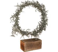Couronne décorative "Asparagus Rustikal" sur socle en bois, Décoration de table naturelle Ø35cm, Décoration faite main pour toute l'année