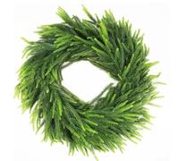 Couronne décorative de Noël, couronne d'aiguilles de pin vert artificiel, 40 cm, décoration à suspendre à une porte