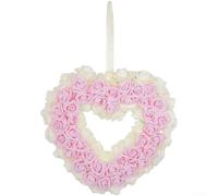 Couronne décorative en forme de cœur pour l'intérieur ou l'extérieur pour la Saint-Valentin, les mariages ou les célébrations romantiques (cœur bicolore)