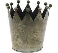 Couronne décorative en métal gris antique, décoration de table Ø15cm H15cm Vintage